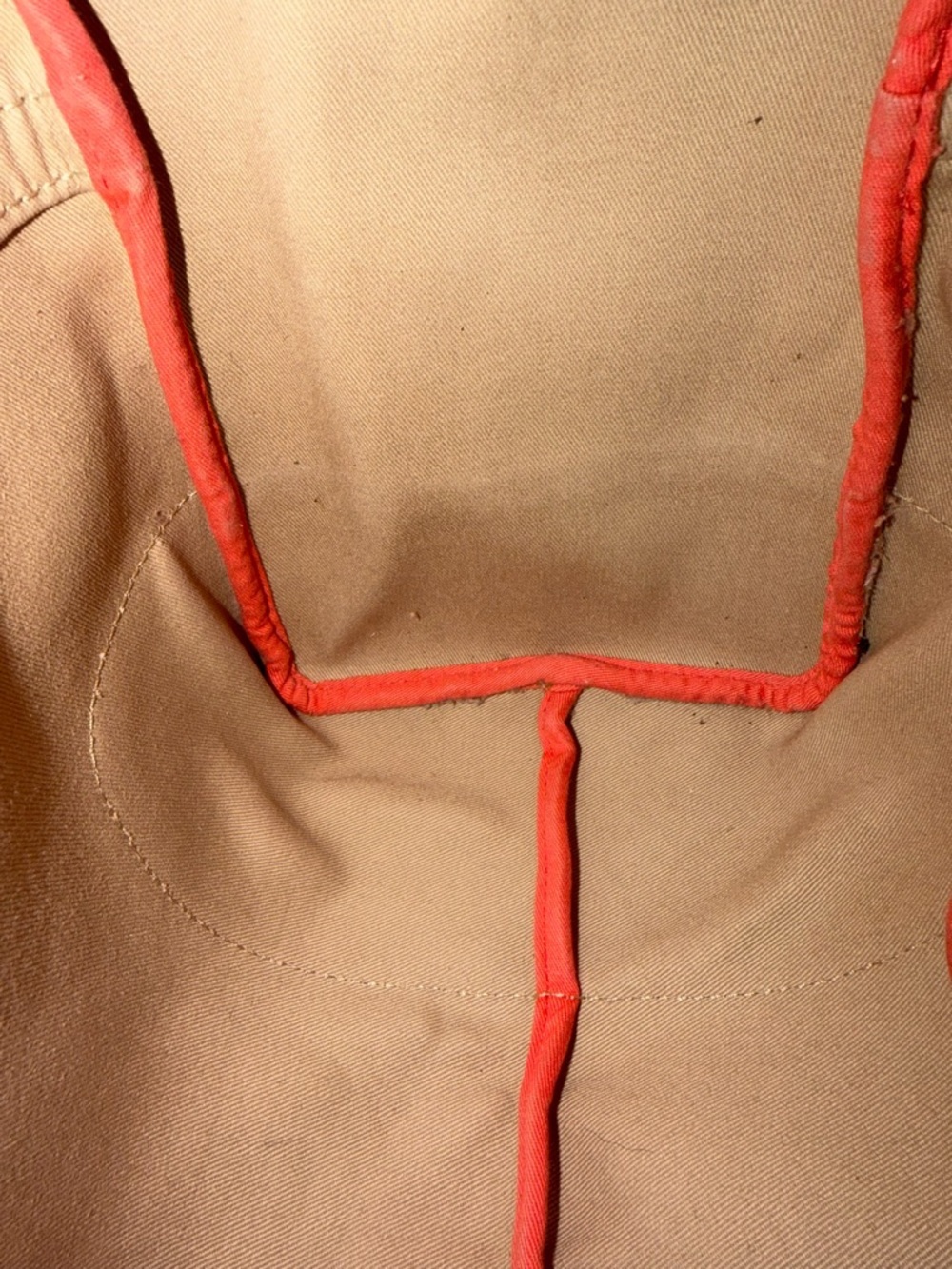 Coach Striped Canvas Tote in Coral, Mustard, Navy & Pink with Tan Leather F30041 - Picture 12 of 16